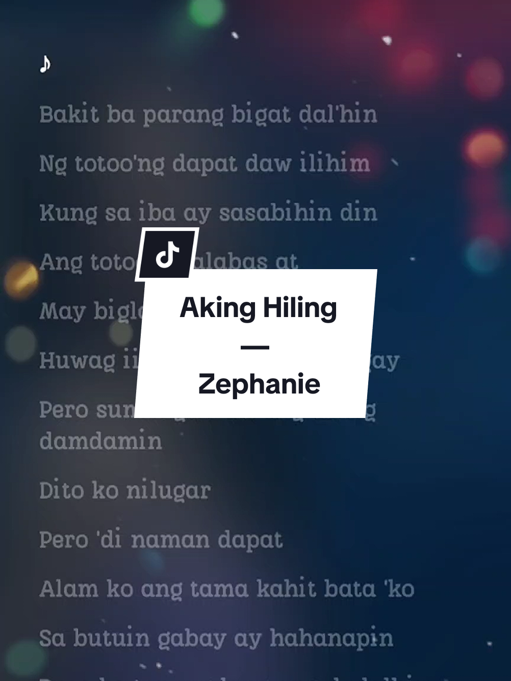 Aking Hiling - Zephanie #songlyrics #lyricsvideo #foryoupage #akinghiling #ytmusic 