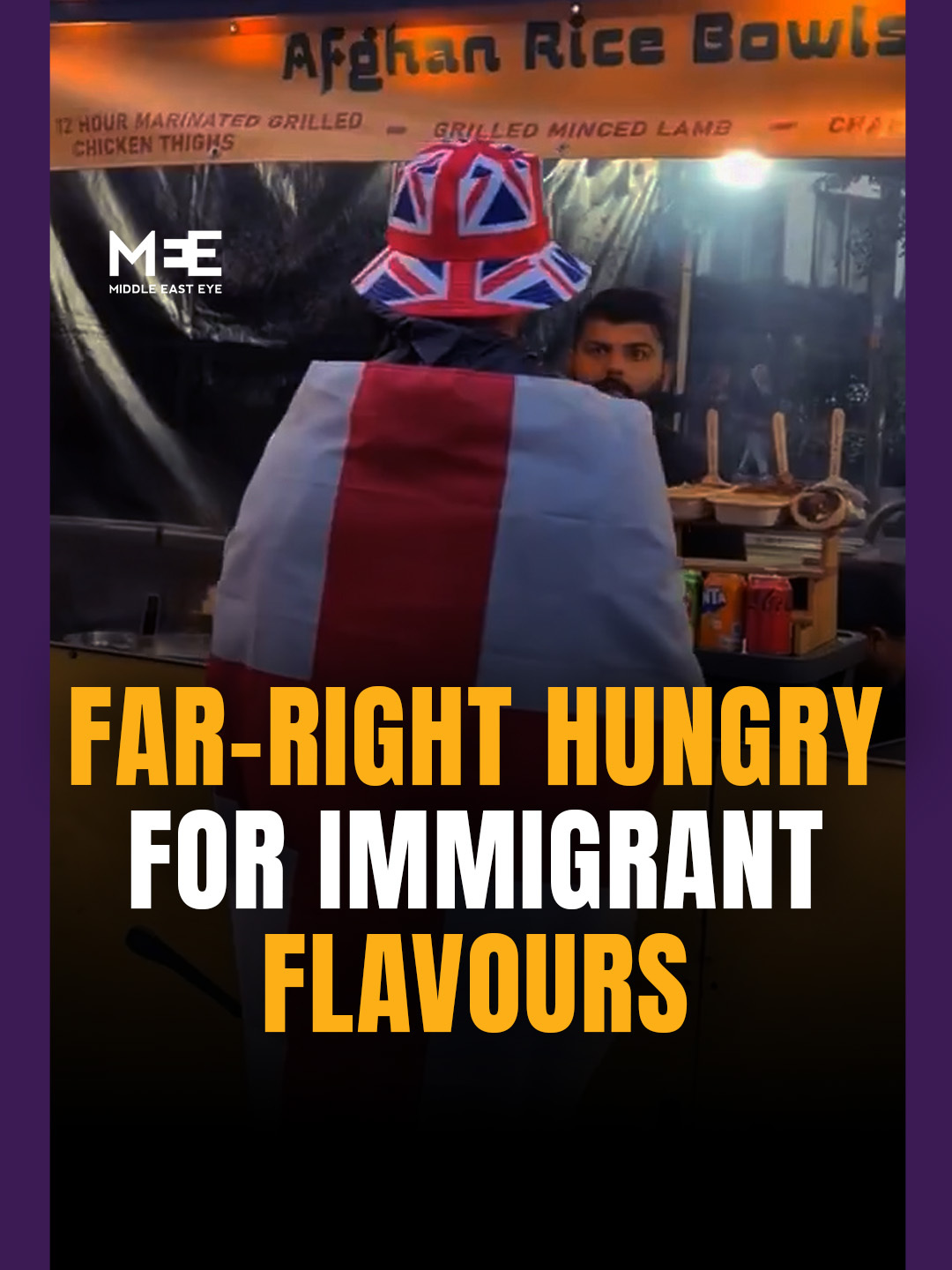 Videos from London show far-right anti-immigration protesters, draped in Union Jacks and St George’s flags, queuing outside Turkish, Indian, Pakistani and Afghan food stalls during their march. The demonstrators, some carrying anti-immigration placards, were filmed returning to the rally with meals from the very communities they oppose. The scenes went viral online, with viewers mocking the irony.