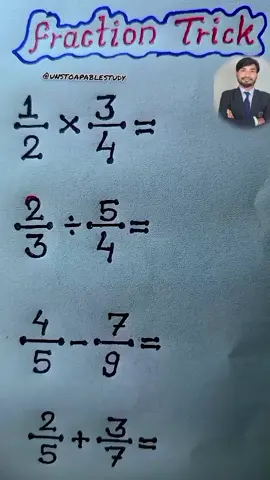 learn Fractions 🔥#MathTricks #LearnFractions #MathMadeEasyMathForStudents #unstoapablestudy0111 #LearnMathFast 