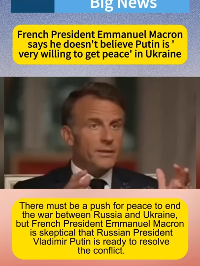 Macron doesn't believe peace between Russia and Ukraine can be achieved#usa #russia #ukraine #france