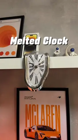 Just added this surreal melted clock to my room decor 🕰️✨ Perfect mix of art and function — it’s giving Salvador Dalí vibes! #meltedclock #meltingclock #roomdecor #midcenturymodern #clock 