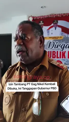 SORONG,sotongraya.co-Menanggapi pembukaan kembali Izin tambang PT Gag Nikel di Raja Ampat, Gubernur Papua Barat Daya, Elisa Kambu menegaskan bahwa izin dan penghentian aktivitas tambang sepenuhnya merupakan kewenangan pemerintah pusat. Meski begitu, ia menekankan pentingnya perusahaan menjalankan kewajiban lingkungan dan sosial, serta memastikan manfaat ekonomi dapat dirasakan masyarakat setempat. 