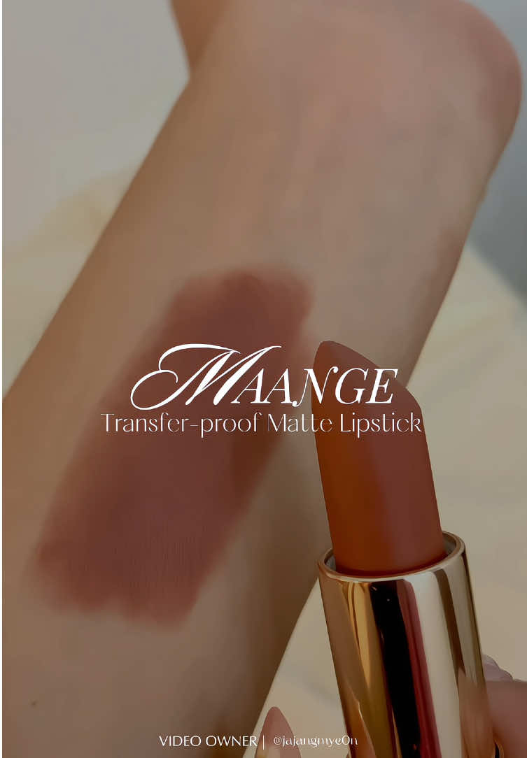 my fav maange transfer-proof matte lipstick shade !! 😩💋 hindi sya drying but transferproof & waterproof na loveittt 🥰#mattelipstick #maange #makeup #BeautyTok #affiliatefindsph @Maange.beauty 