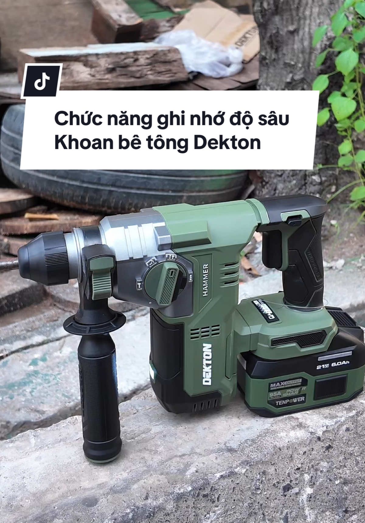 Chức năng ghi nhớ độ sâu trên dòng máy khoan bê tông 3 chức năng từ Dekton #storethietbi #dekton 