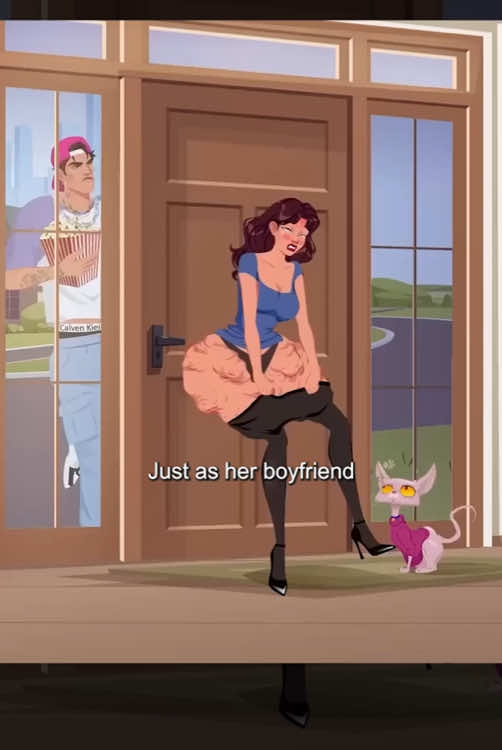 The woman thought she'd hidden her thick thighs perfectly, only to have a cat expose the truth. #Animation #Anime #AnimationReview #OriginalAnimation #Bizarre#imprisonment #fyp #film 