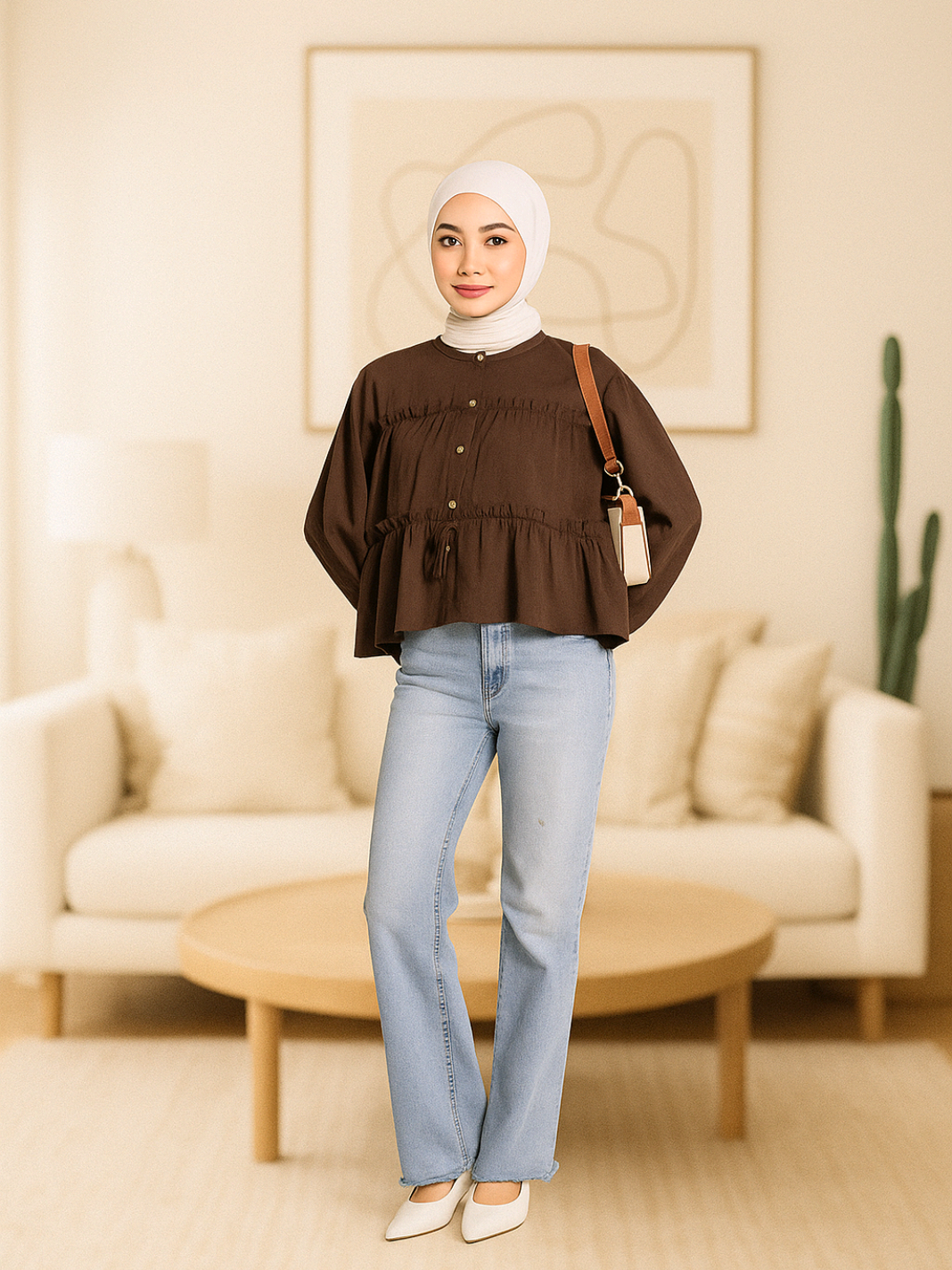 Rekomendasi Blouse Mira Korean Wanita Ruffel Linen Casual #blouse #blousemurah #blousewanita #blousecantik #blouseviral 