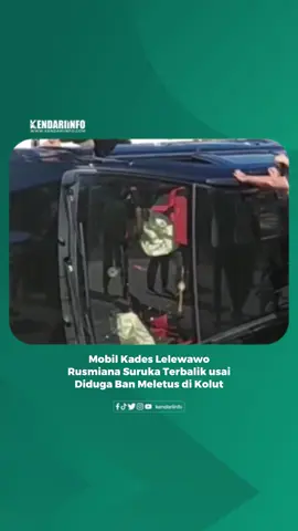 Kepala Desa Lelewawo, Rusmiana Suruka terlibat kec*l*kaan tunggal di Desa Makkuaseng, Kecamatan Batu Putih, Kabupaten Kolaka Utara (Kolut), Sulawesi Tenggara (Sultra), Senin (15/9/2025) siang. Dalam video yang diterima Kendariinfo, tampak mobil Toyota Rush berwarna hitam pelat DP 1918 TC yang ditumpangi Rusmiana Suruka terbalik. Terlihat mobil itu ringsek di beberapa bagian. “Dalam insiden itu, kades bersama sopirnya selamat tanpa luka serius. Warga sekitar yang mengetahui kejadian langsung membantu membalikkan mobil tersebut,” tulis akun Facebook, Israil Yanas Kolut. Terlihat sejumlah warga beramai-ramai memberikan pertolongan dengan membalikkan mobil tersebut. “Ban depan sebelah kanan meletus dan keluar dari jalur lalu terbalik. Saat ini kades bersama sopir beristirahat di rumah warga setempat,” terdengar suara perekam dalam video. Beruntung kec*lak*an itu tidak menimbulkan korban jiwa. Setelah insiden itu, Kades Rusmiana Suruka bersama sopirnya langsung dibawa ke salah satu rumah warga. Sementara itu, Kasi Humas Polres Kolut, Aipda Ahmad Saiful saat dikonfirmasi Kendariinfo, belum memberikan keterangan resmi terkait kronologi kejadian tersebut. “Nanti saya mintakan (keterangan) dulu sama Polsek Batu Putih,” singkatnya melalui pesan WhatsApp. #kendariinfo #kendari #sulawesitenggara #sultra 