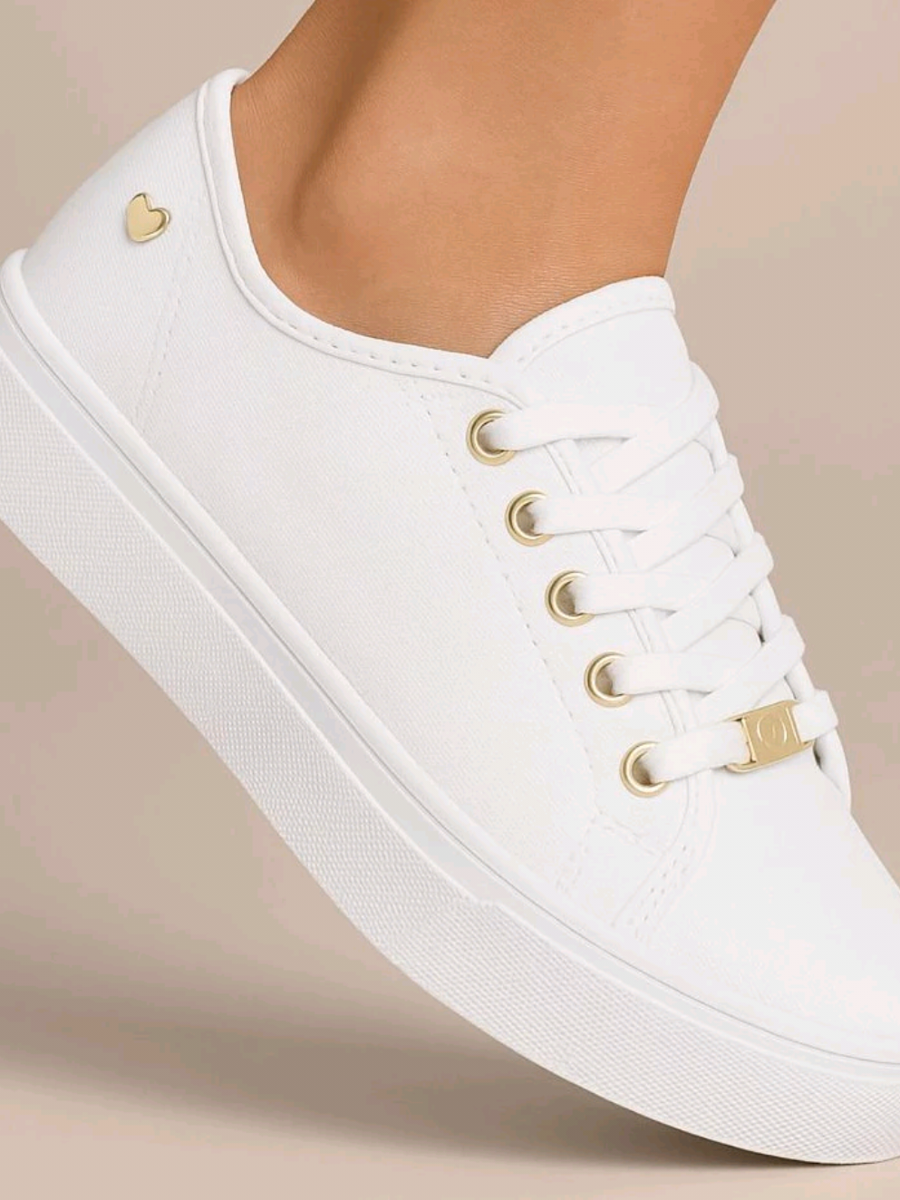 Tênis Feminino Ping Coração Branco Casual Confortável Slip #tenis #tenisfeminino #coracao #tiktokshop #shopcreator 