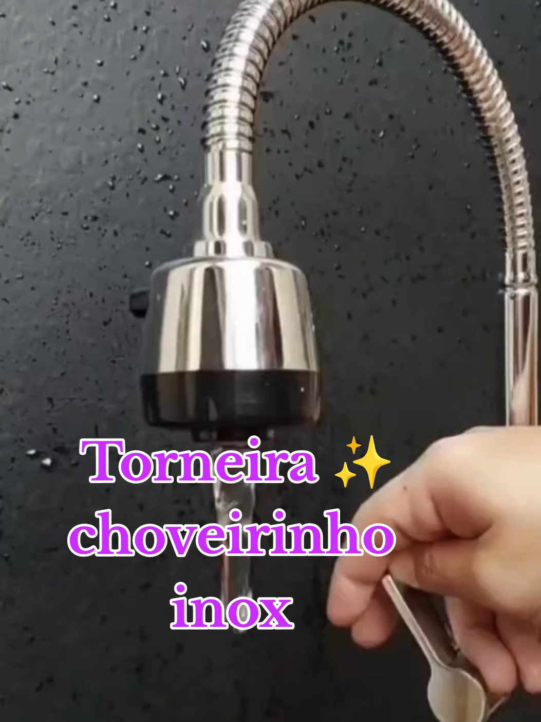 Torneira Inox Prata Com Chuveiro Com Rotação De 360° ✨💧 Design moderno, só o luxo ✨ Comente eu 