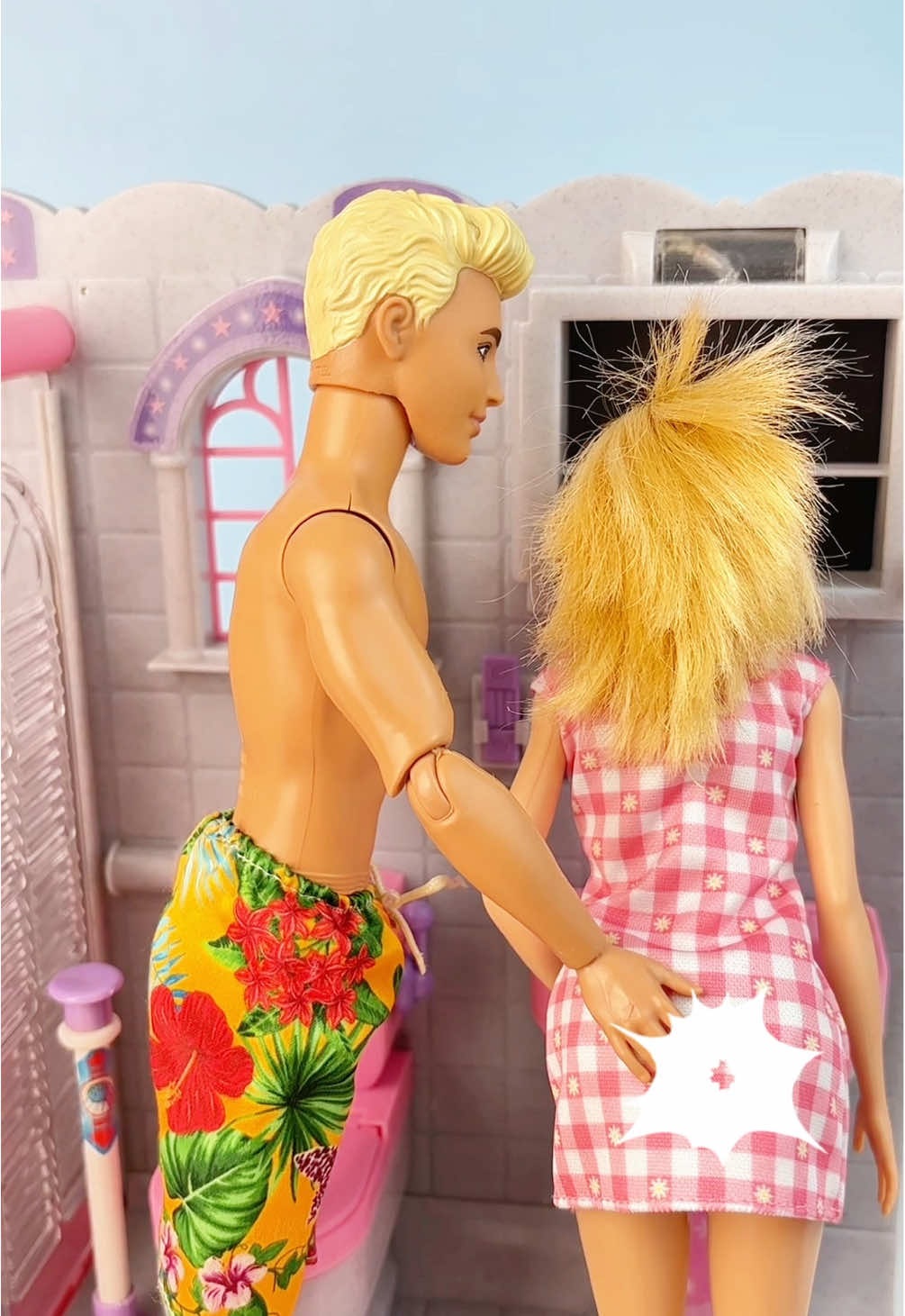 While Barbie is brushing her teeth Ken is hitting on her #barbiegirl #toystory #barbie #barbietoys 