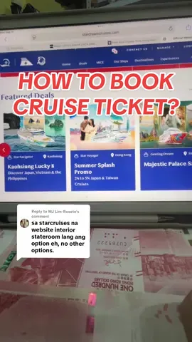 Replying to @MJ Lim-Rosete here’s how to book your cruise ticket 🚢  If you have other questions about travel, cruise adventure, comment nyo lang ☺️ #cruise #starvoyager #howtobookcruises #hongkong #cruiselife @starcruises.official 