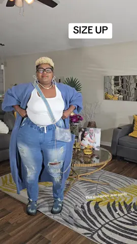 Plus size distressed Jean pants #denimpants #jeans #jeanpants #distressedjeans #fypシ 