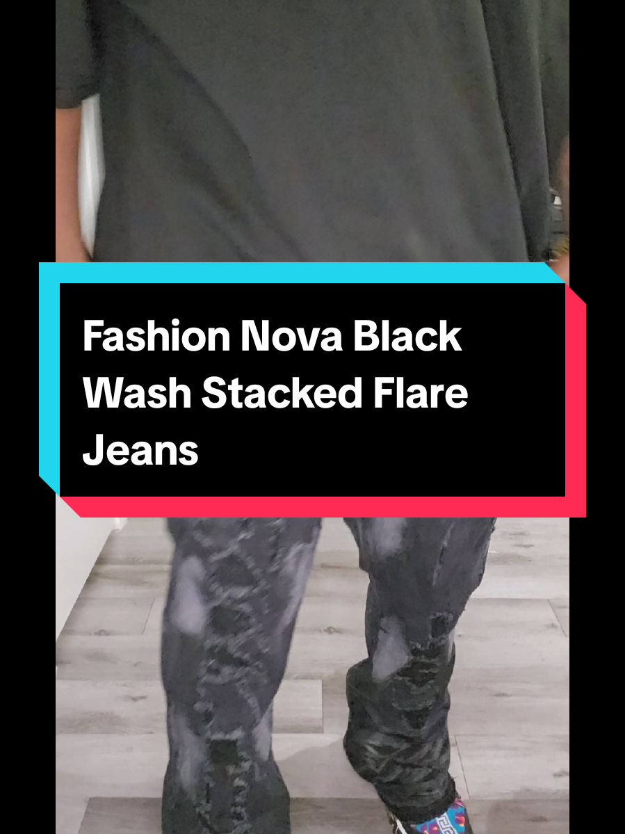 Fashion Nova Black Wash Stacked Flare Jeans #mensfashion #stackedjeans #flarejeans #pants #jeans 