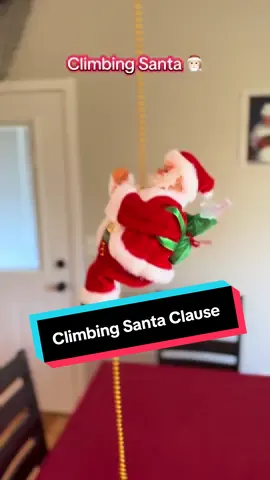 Climbing Santa Clause is so adorable and perfect decor for the Holidays. It climbs up and down as it plays Christmas music and his gift bag illuminates! @One Pick #climbingsantaclaus #santa #christmasdecor #holidays #christmas 