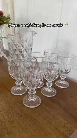 Transforme sua mesa com elegância! 🥂 O Jogo vem com jarra + taças perfeitas para deixar cada ocasião especial. 💖 🔥 Garanta já o seu com preço incrível aqui no TikTok Shop!  #pravc #mesaposta #casamoderna 