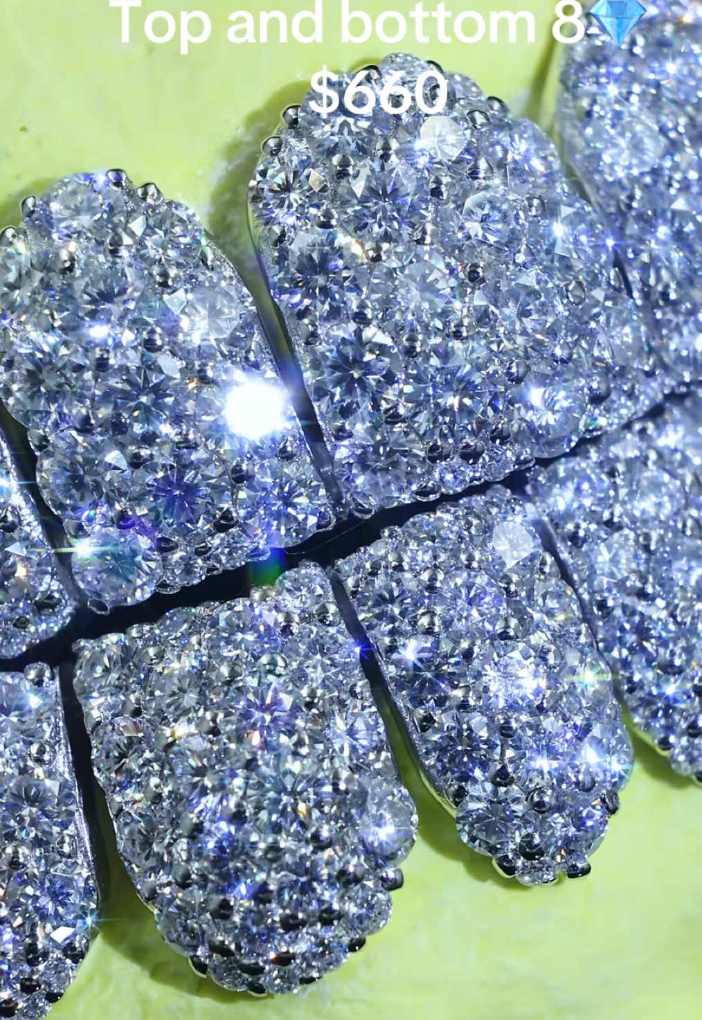 Mosaic Grillz S925sliver  VVS D color Shine Grillz ✨ Factory price 💸💸💸💸 #Grillz #grillz #diamondgrillz #foryoupage #viral 