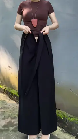 Quần suông thắt eo hack chân phối đi làm siu xinh #foryou #hackdang #xuhuong #quannuxinh 