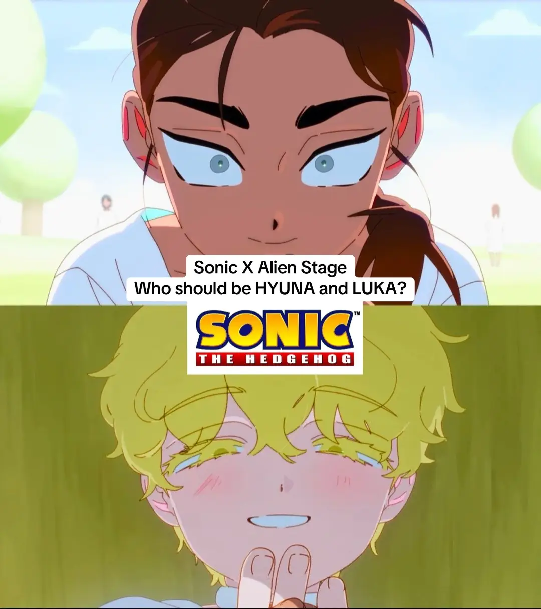 Who should be Luka and Hyuna? Originally I was gonna have knuckles and rouge but after reading some of the comments about having sticks and tails…I’m curious to see which one you guys would like more so, this time I’ll let you guys decide! Make sure to comment: 🦇- for Knuckles and Rouge  Or 🦊- for Sticks and Tails    #alienstage #hyuluka #sonicthehedgehog #fanart #fyp 