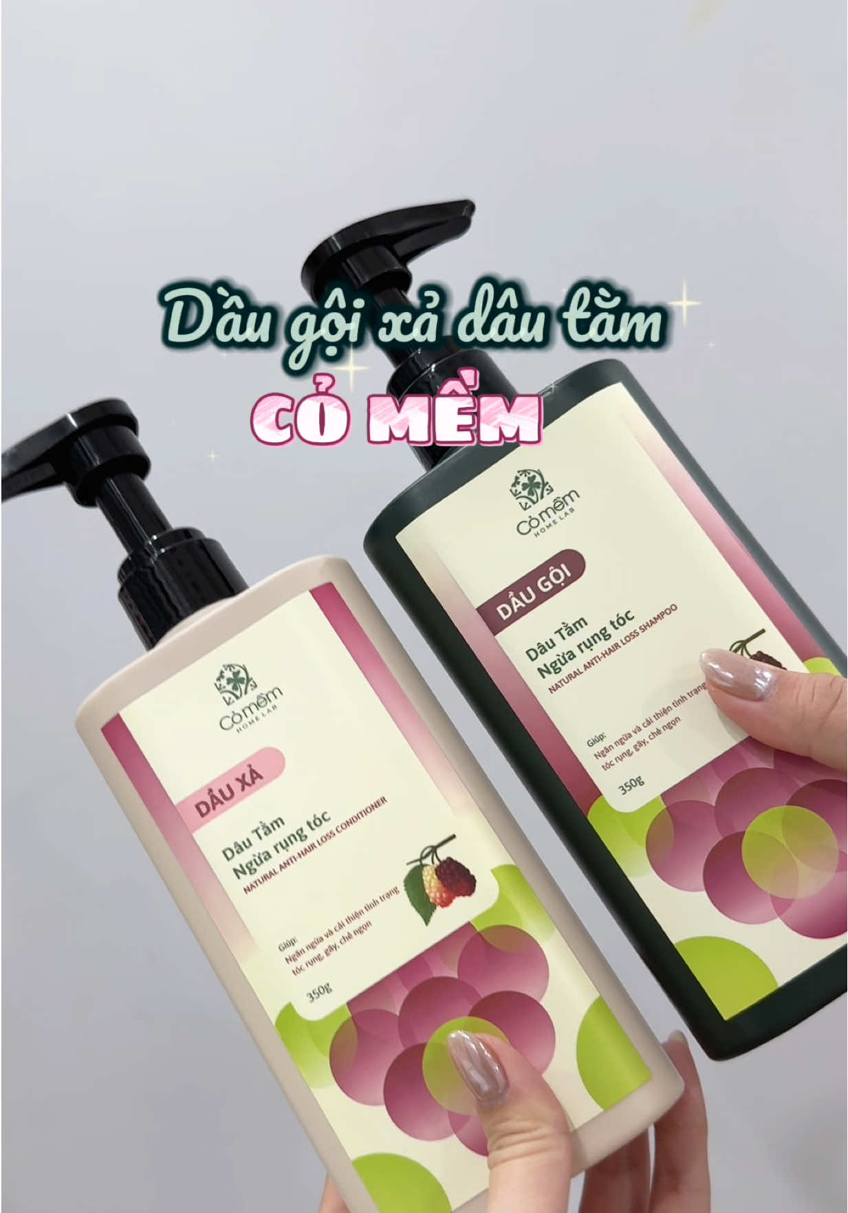 Combo gội xả dâu tằm lành tính nuôi dưỡng tóc chắc khoẻ, giảm gãy rụng 🤩 #comem #daugoi #dauxa #combogoixa #chamsoctoctainha 