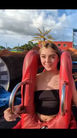 So cute... 😅 “I’m totally fine…” – Famous last words before liftoff 😬 #SlingshotFails #FearIsReal #girlsvsgravity 