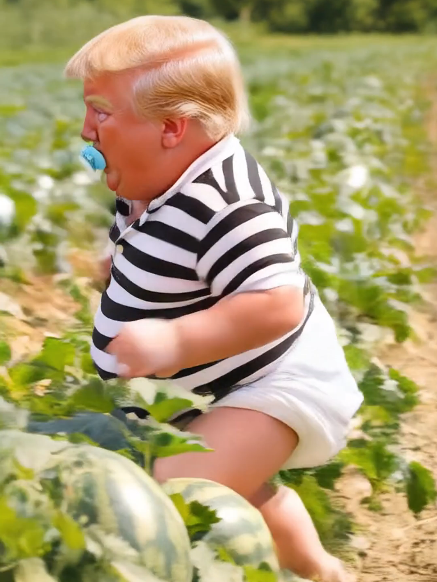 Baby Trump Stealing Watermelons in Front of the Farmer #funnytiktok #donaldtrump #humor #foryou #funnyvideos😂 #Shorts #jokes #fyp #kimjongun