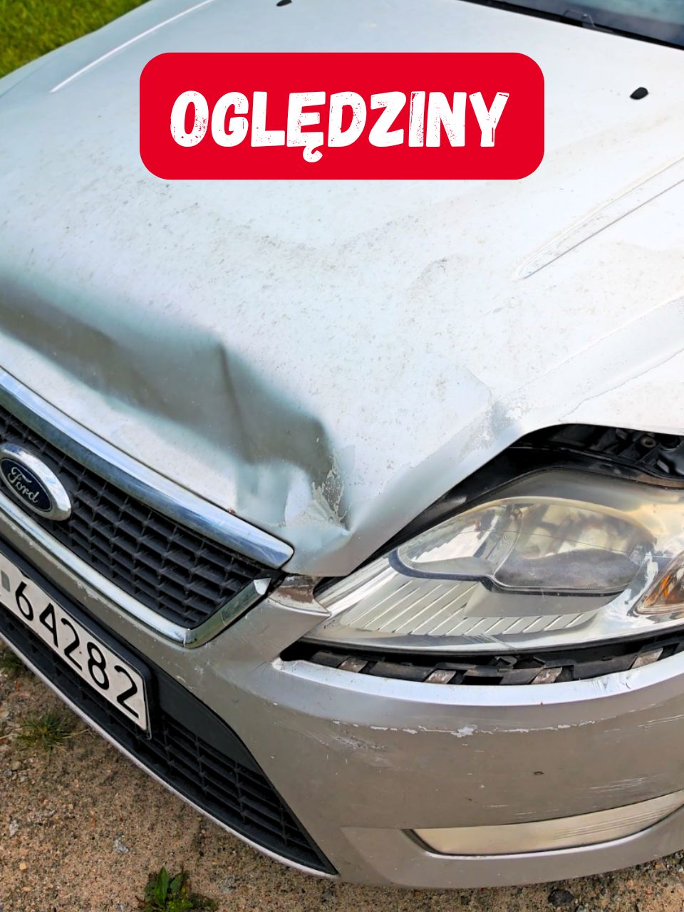 Oględziny Mondeo po dzwonie. Uszkodzenia nie wyglądają wcale źle. Maska pogięta, ale używkę w super stanie można kupić za dwie stówki. Zderzak w jednym miejscu jest pęknięty - do sklejenia. Lewa lampa jest cała, bez żadnych uszkodzeń. Prawa ma urwany zaczep - do sklejenia (zgrzewarką na zszywki). Kierownica do wymiany wraz z poduszką (200 zł), deska do wymiany (tu ceny od 200 do 600 zł na Allegro). Napinacz pasa kierowcy też do wymiany (70 zł). Co jeszcze muszę zakupić? #FordMondeo #fordmondeomk4 #stłuczka #kolizja #wypadek #dzwon #naprawa #części #pomocy #problem