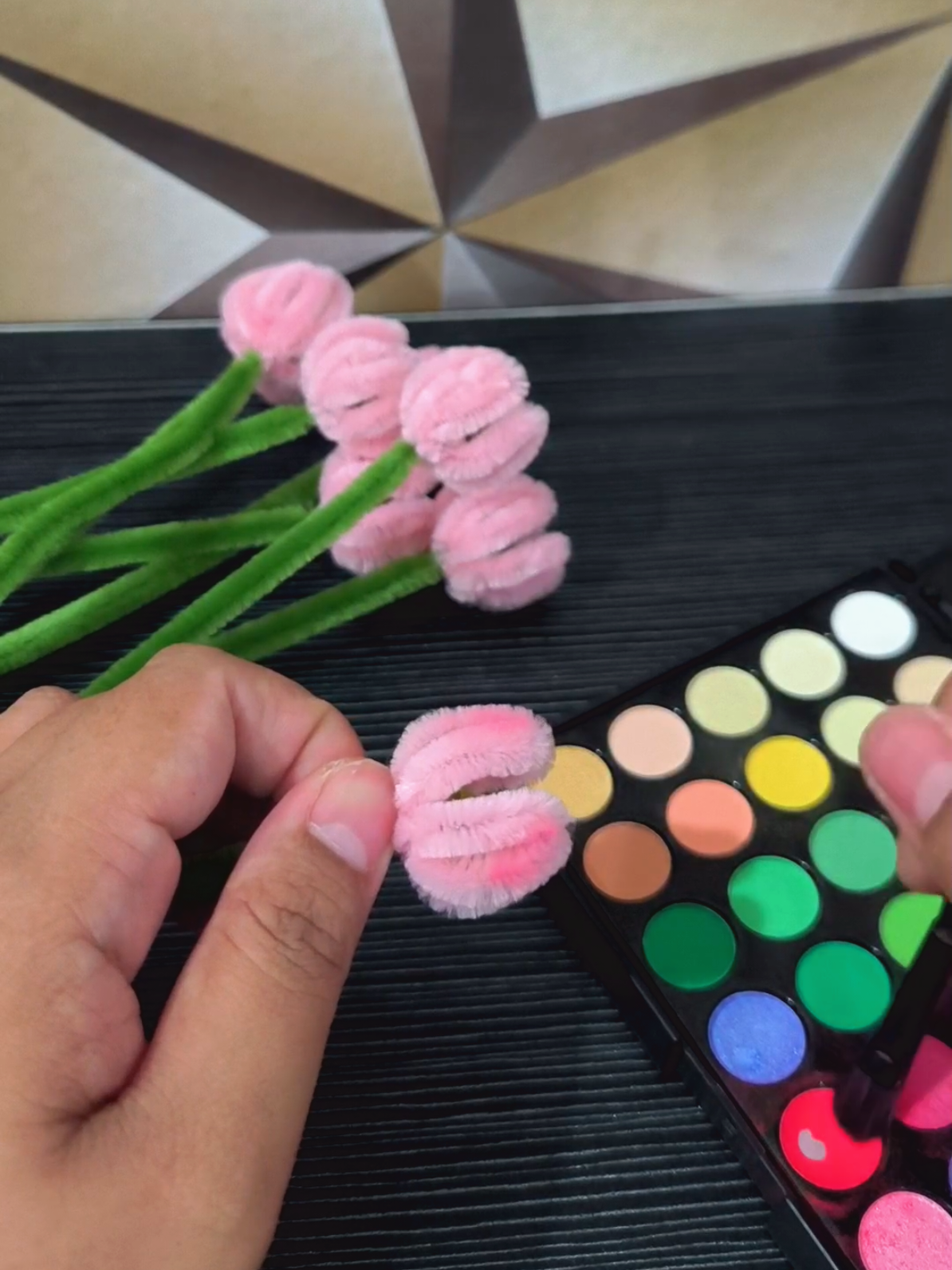 video tutorial bunga mini tulip 🌷 #handicraft #fuzzywire #chenillestemsmalaysia #videotutorial #minitulip 