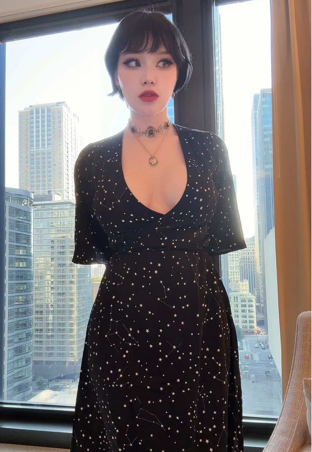 I kinda feel like a teacher in this hair cut and sundress 😅 #altgirl #altfashion #altoutfit #sundress 