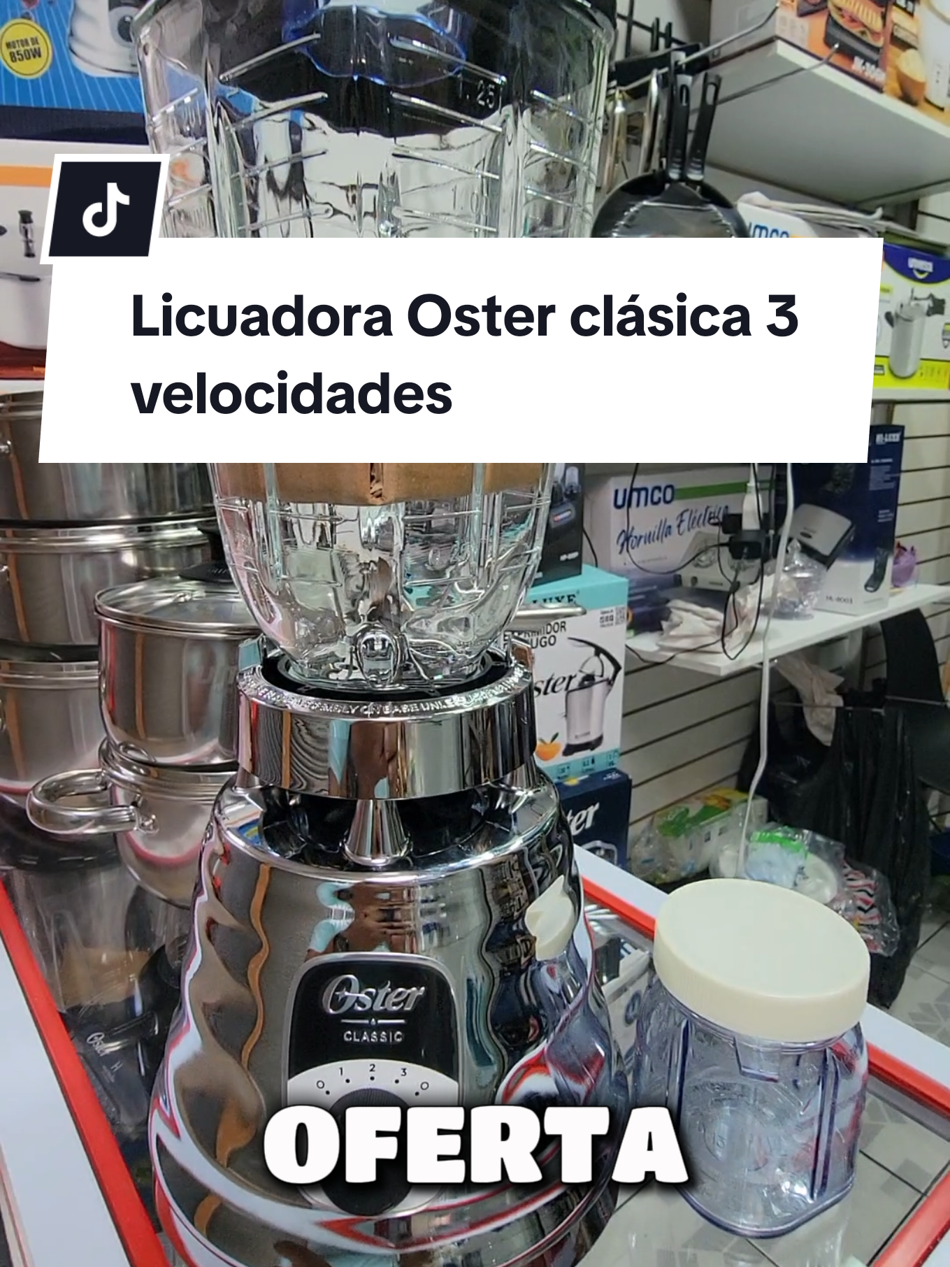 Licuadora Oster ✅Beneficios  🔥Motor de 850 watts 🔥Versátil con sus 3 velocidades 🔥Vaso de vidrio de 1. 25 litros 🔥Cuchilla de 6 aspas 🎁Incluye vaso de aliños 🎉 ❌Precio anterior $43dolares ✅Precio de OFERTA $37  dolares #cocina #oster #viral #ecuador #homeimport 