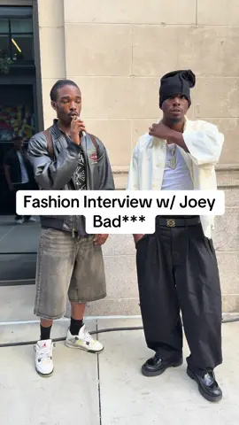 Rate his fit 1-10 & comment your favorite song from him 🔥 #joeybadass #streetinterview #fashion #style #fyp 