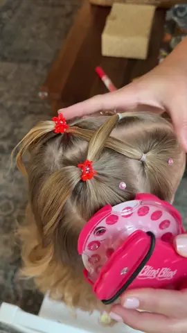 Back to the 90s ✨ Blinged-out hair, toddler edition #hairgems #hairdiamonds #toddlerhairstyles 