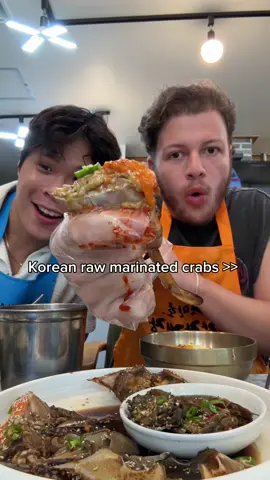 Korean raw marinated crab mukbang except it’s just crunches and @Matt Yang having an allergic reaction 😇 📍박민호 간장게장 연구소 