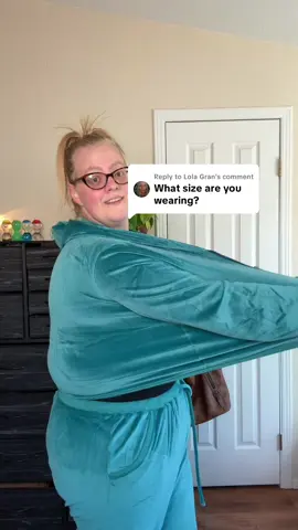 Replying to @Lola Gran for reference, I am a true size 12 and L/XL in most things. So if you want it more loose, get your true size. A little more fitted, go down a size. Even more fitted, go down two sizes! #velour #loungewear #creatoricons #tiktokshoptrendingfreshfinds #tracksuit @Avidlove Nightwear 