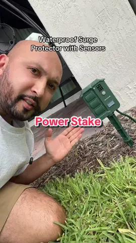 This Power Stake comes with Dusk to Dawn Sensors #powerstake #poweroutlet #outdoorlighting #powerstrip #homeimprovement 