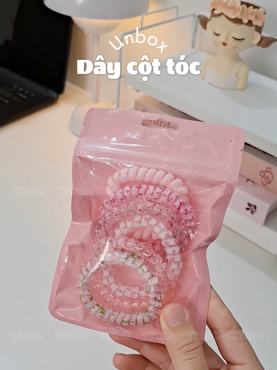 Dây cột tóc lò xo  #unbox #hongngoc7027 #daycottoc #xuhuongtiktok #foryou 