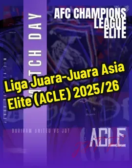 Johor Darul Ta'zim (JDT) membuka kempen perlawanan pertama Liga Juara-Juara Asia Elite (ACLE) 2025/26 dengan berdepan Buriram United di Chang Arena, Hari ini. #BURvJDT #ACLElite #LuaskanKuasamuJohor