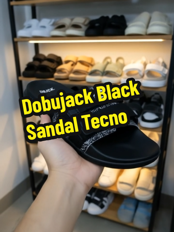 Dobujack Techno Black Sandals🤯#sandalmurah #sandalwanita 