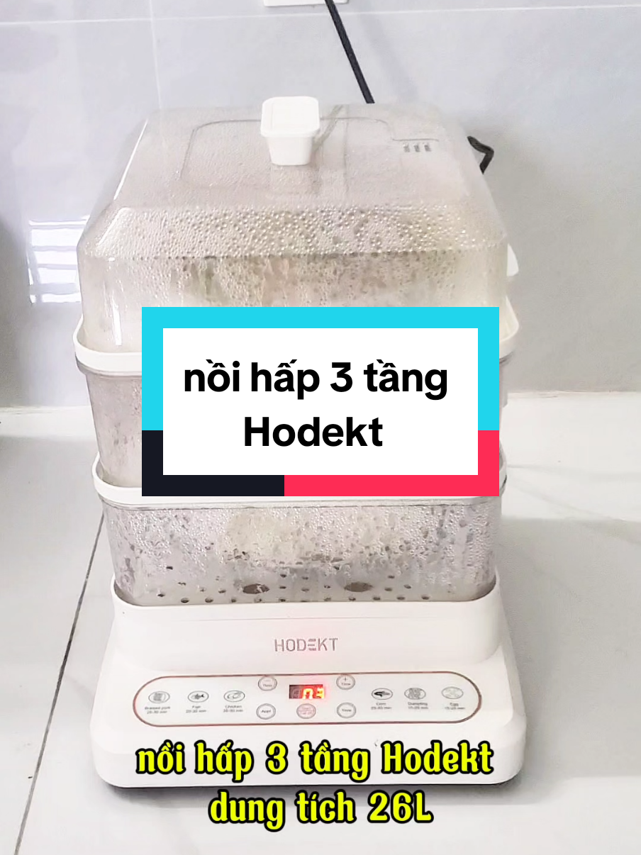 nồi hấp cách thủy 3 tầng tiện ích,dung tích lớn và hấp nhanh chín,tự ngắt khi thiếu nước #dogiadung  #noihap3tang  #hodekt  #review  #lekhachai 