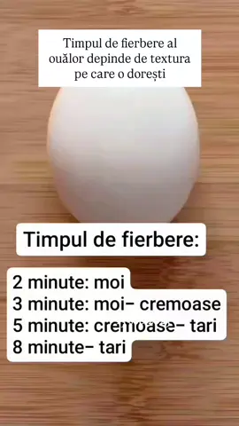 Timpul de fierbere al ouălor depinde de textura pe care o dorești.#titkok #misiuneatiktok #fyyy 