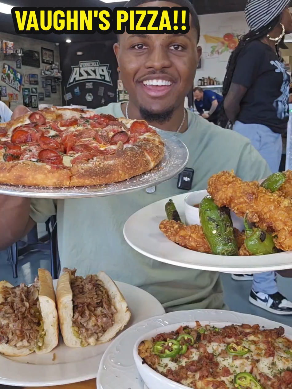 Go try VAUGHN'S PIZZA from @Lucino's Pizza 🍕 asap  🏃🏾🏃🏾#foodreview #Foodie #FoodLover #mukbang #fyp 