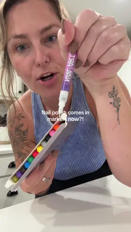 I would find nail stickers all over my house so when I saw that nail polish comes in a marker, I had to get it for my daughter so she could create her own little nail designs that won’t fall off  #nailpolishmarkers #girlmom #giftforgirls #nailartforkids 
