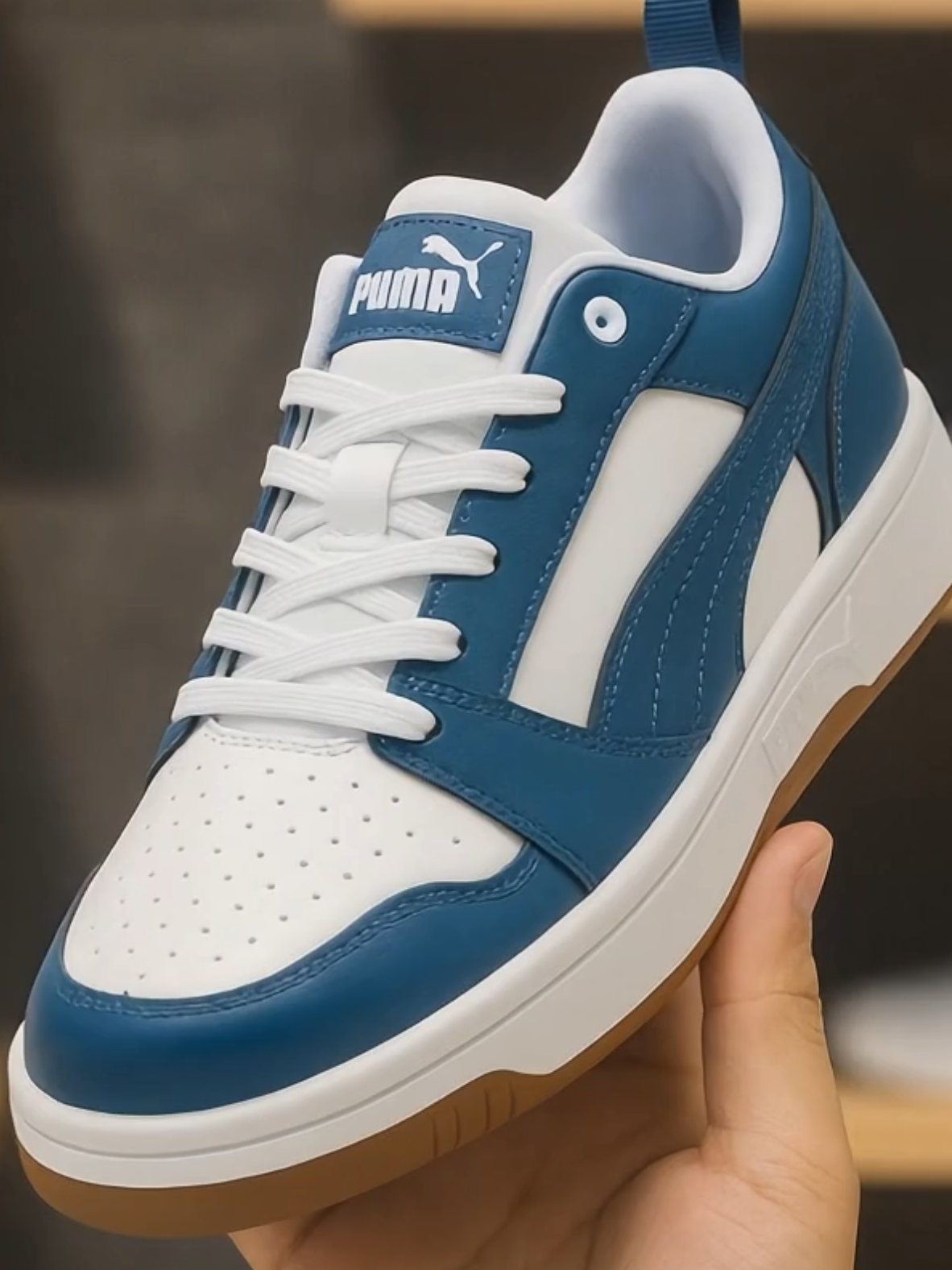 PUMA Sepatu Sneaker Rebound V6 Low White-Indigo-Gum #sepatu #puma #import #fypviralシ 