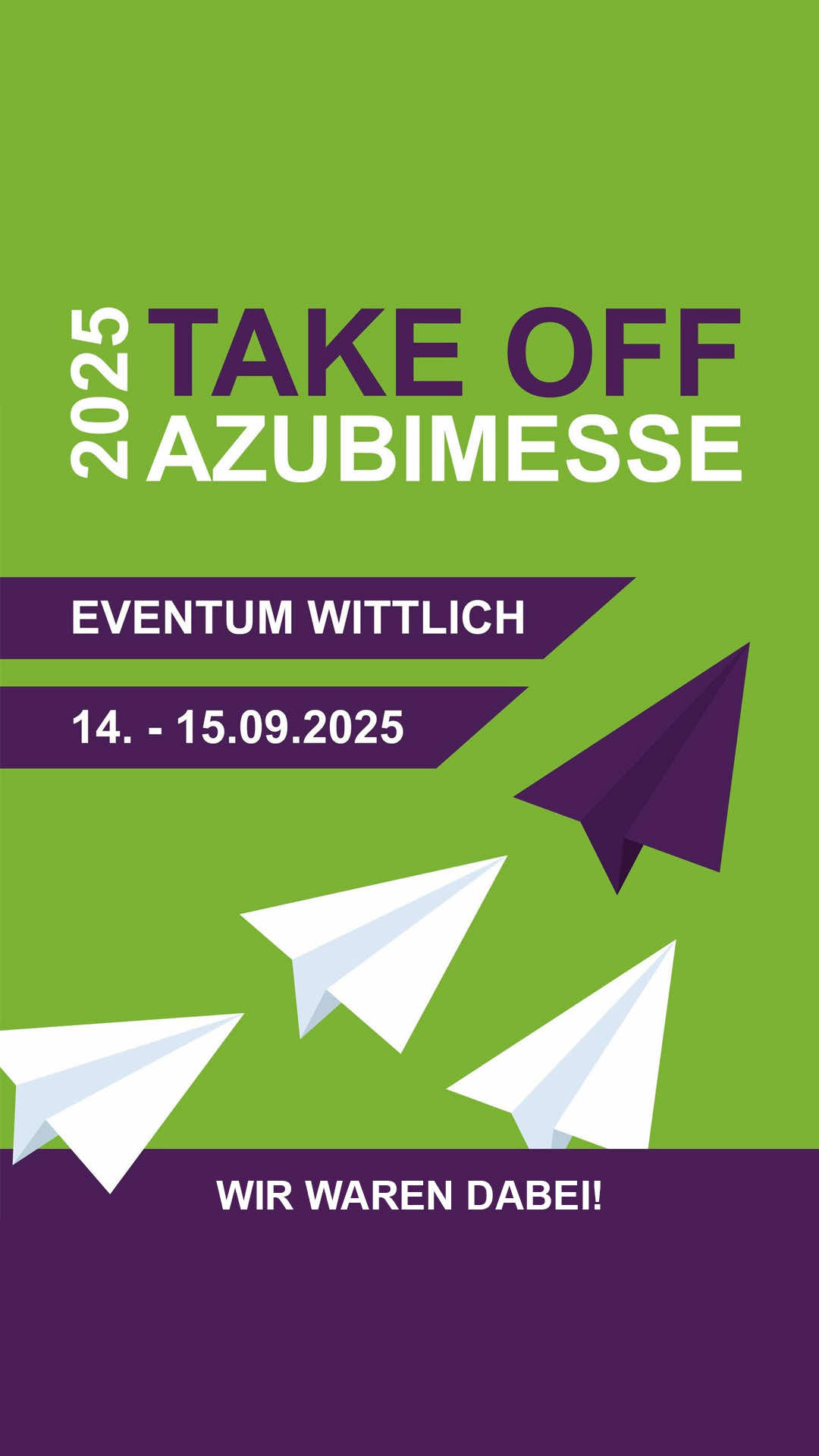 2️⃣ Tage voller Energie, Ideen und spannender Begegnungen💡💪🏻💬 auf der @TAKE OFF Wittlich | Azubimesse im Eventum liegen hinter uns. Wir haben viele motivierte junge Menschen getroffen, die #Verwaltung aktiv mitgestalten wollen 🎨🙌🏻 – genau das, was wir uns im #teamwittlichland wünschen.  Ein riesiges Dankeschön 🙏🏻 an unser engagiertes Messeteam am Innenstand der Verwaltung und am Außenstand der VG-Werke – Ihr habt großartige Arbeit geleistet! 👏🏻 👉🏻 Übrigens: Unsere #Ausbildungsstellen sind aktuell online. Bewirb Dich jetzt und werde Teil unseres Teams – wir freuen uns auf Deine smarte #Bewerbung. 📲 #meinwittlichland