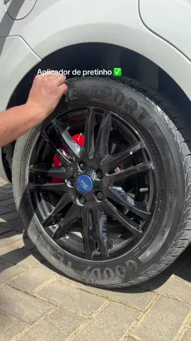 Esse é o melhor até agora 🔥#pretinho#aplicador#pneu#carro 