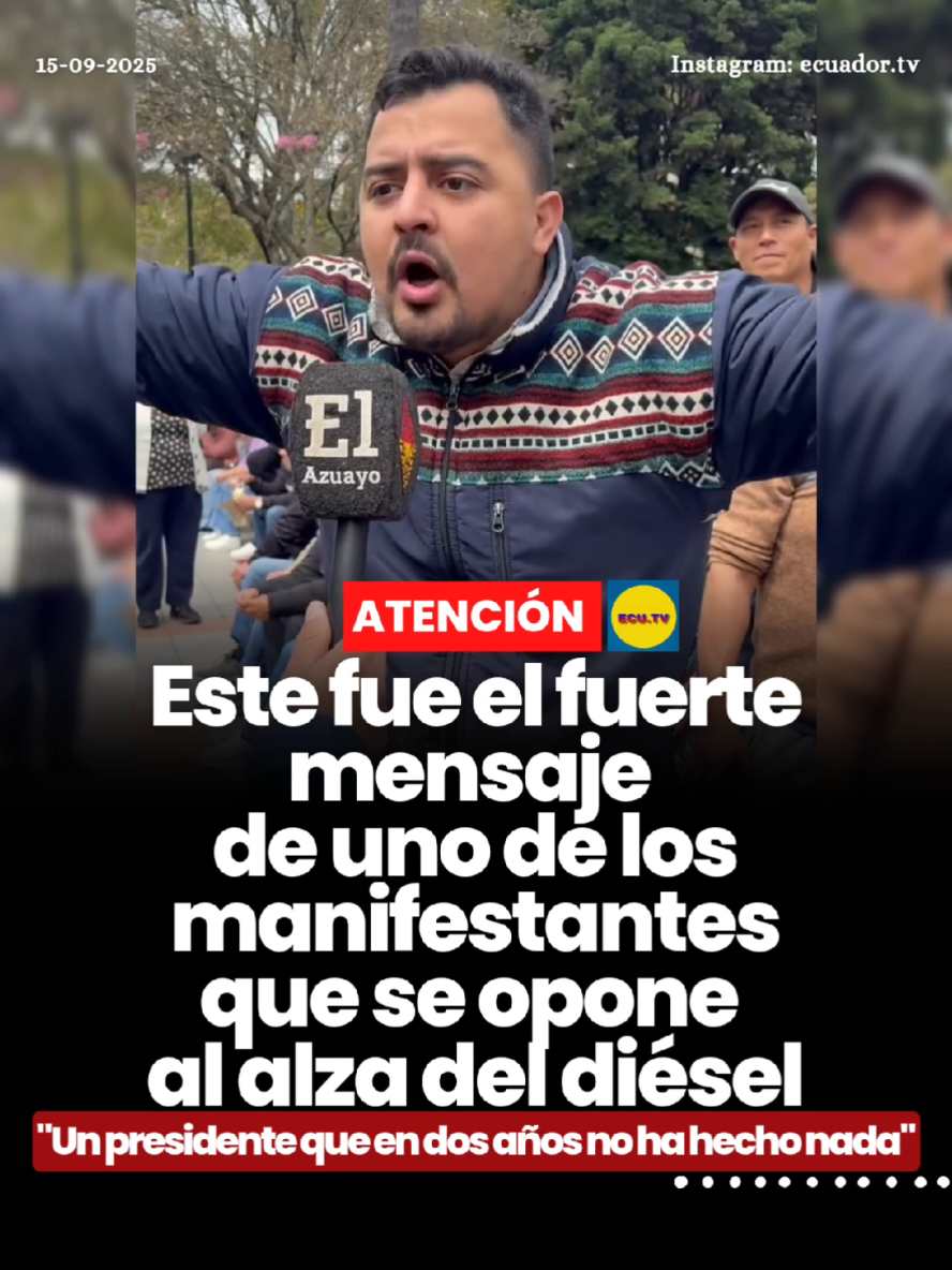 #ATENCIÓN | Este fue el fuerte mensaje de uno de los manifestantes que se opone al alza del diésel 🚨. Durante las manifestaciones en contra del alza del diésel, un ciudadano lanzó un contundente mensaje al primer mandatario del país. 