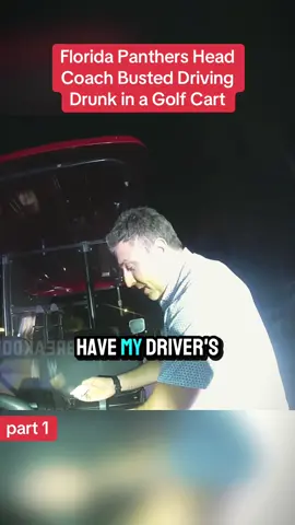 Florida Panthers Head Coach Busted Driving Drunk in a Golf Cart #cops #police #bodycam #crime 