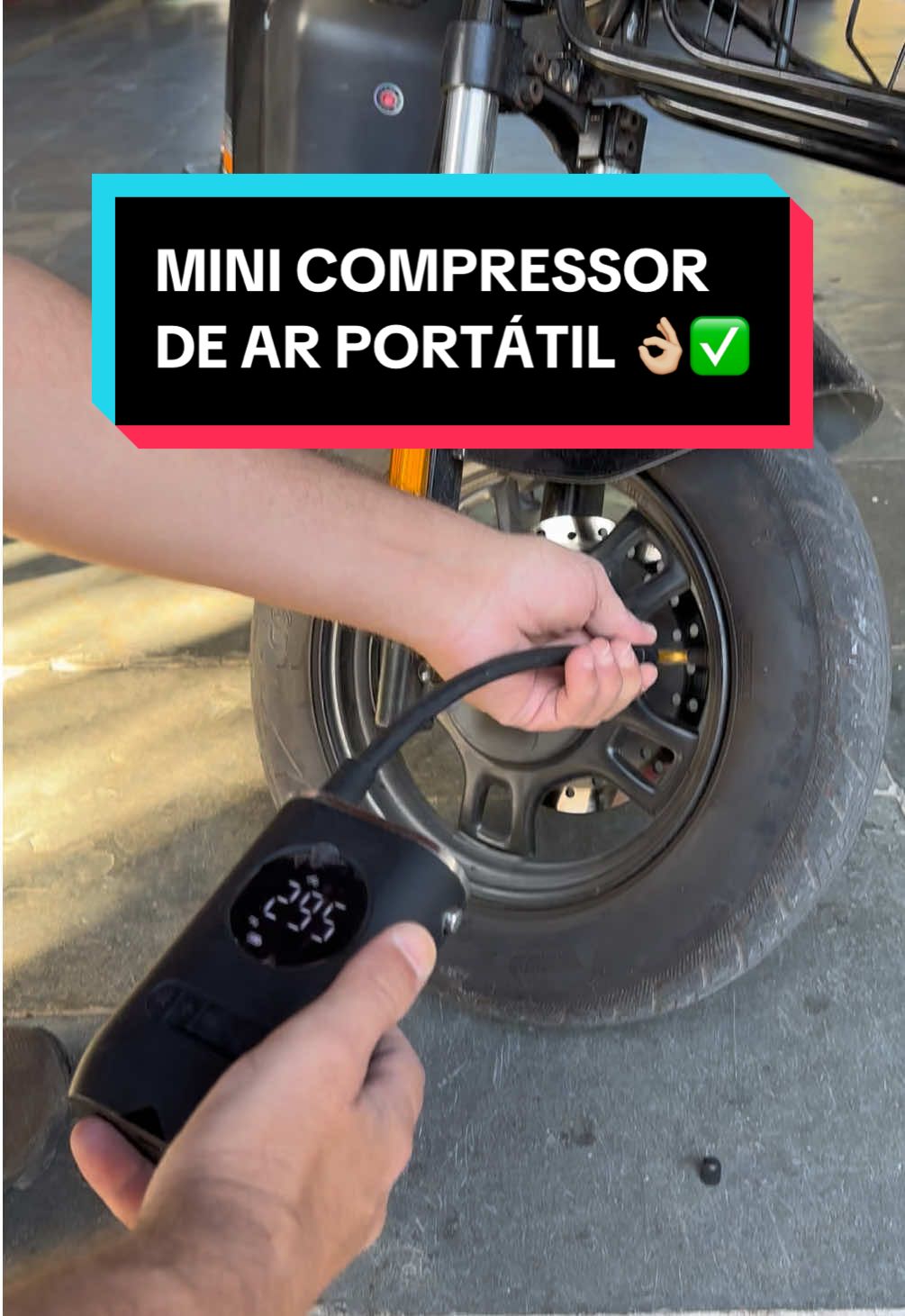 Mini compressor de ar portátil pra calibrar bola, pneus de carro, moto, bicicletas… muito show mesmo! . . Loja do Tiktok Shop  . . #minicompressor #compressor #compressordear #tiktokshop #obreiroreal 