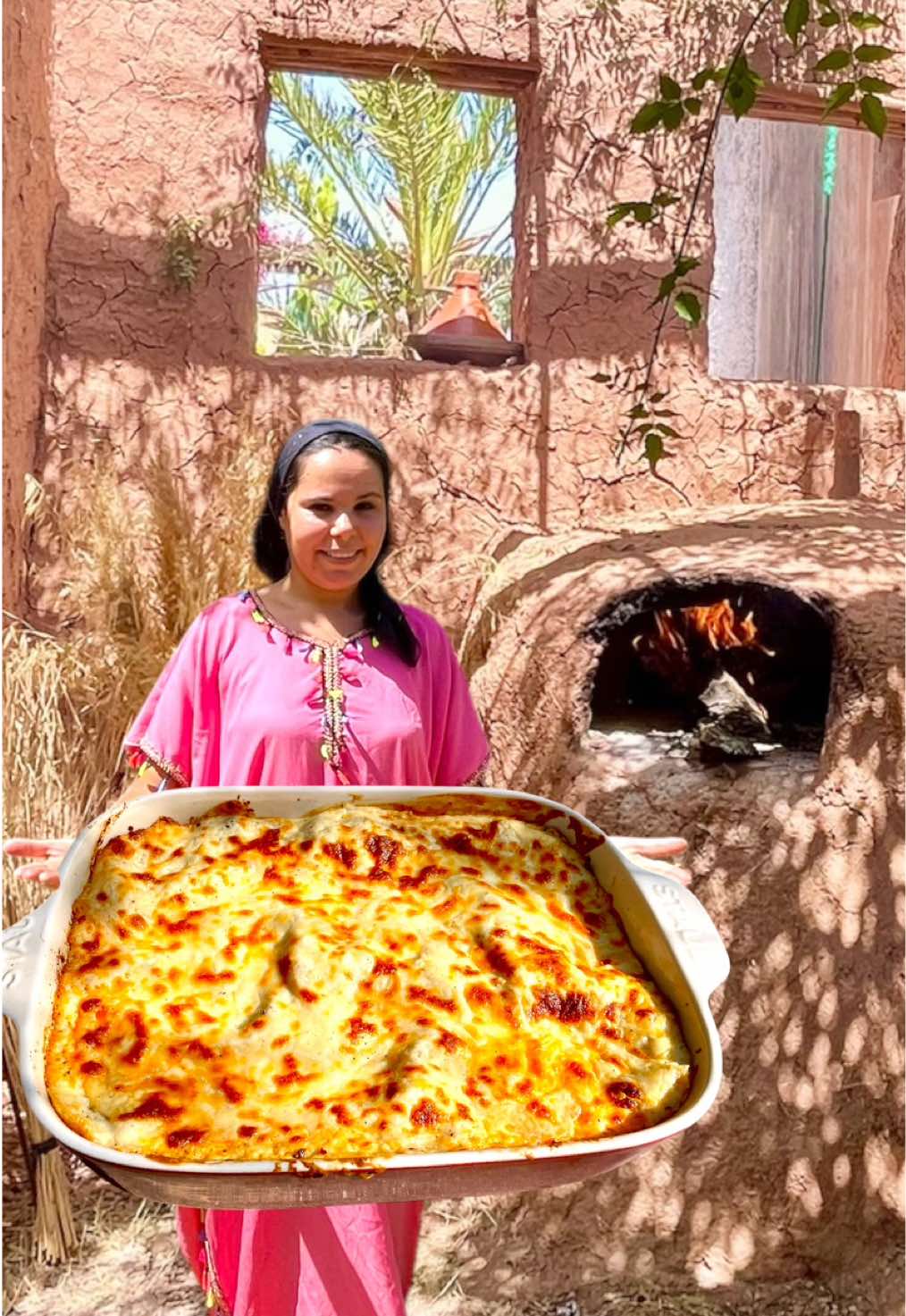 Traditional Wood-Fired Lasagna 🔥#lasagna #OutdoorCooking #RusticCooking #FarmLifeCooking #WoodFiredCooking