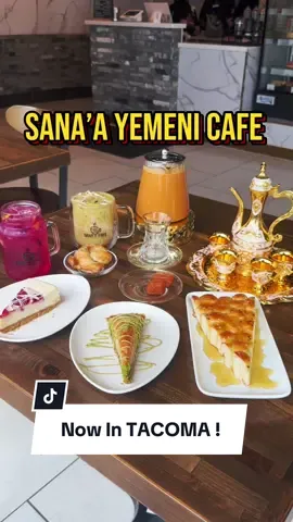 Sana’a Yemeni cafe storm heats up Tacoma! 🌪️☕️ Stopped by Sana’a Cafe (2505 S 38th St, Tacoma) and instantly fell in love with the shiny traditional Yemeni décor and warm service. Drinks & treats I tried: ✨ Mango Passion Fruit Refresher  ✨ Iced Pistachio Latte - highly recommended ✨ Adeni Chai – perfectly balanced, one of my best, hit my sweet spot ❤️ ✨ Arabic Light Roast - refreshing 🍰 Strawberry Cheesecake – amazing!! 🍯 Honeycomb bread – loved it 🥐 Apple Croissant 🍮 Tulumba Follow @seattlehalalfoodie for more halal food finds across the PNW. 🌍🍴@Sana’a Cafe in Tacoma @Sanaa cafe  #TacomaEats #SeattleHalalFoodie #seattlehalal #tacomahalal #SeattleFoodies #TacomaFoodie #PNWFood #AdeniChai #HalalSeattle #YemeniCafe #tacomacafe #sanaacafe