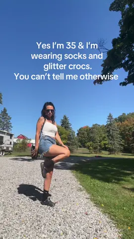 I will forever wear socks and crocs. #millennial #crocs #glittercrocs #millennialsoftiktok #fyp 